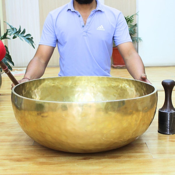 Large Handmade Tibetan Singing Bowl: Chakra Healing, Sound Bath