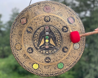 Handmade Seven Chakra Gong: Tibetan Sound Healing Bell