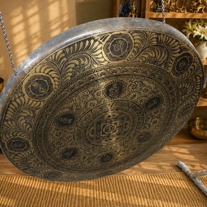 Handmade Kalachakra Mandala Gong, Seven Metal Sound Healing, Meditation, Yoga, Nepal image 6