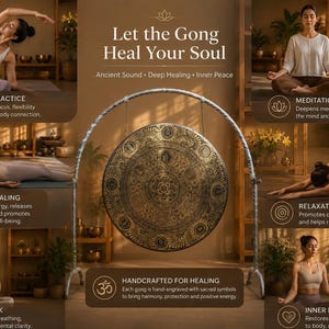 Handmade Kalachakra Mandala Gong, Seven Metal Sound Healing, Meditation, Yoga, Nepal image 3