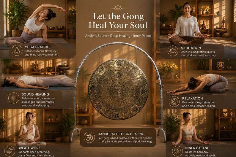 Handmade Kalachakra Mandala Gong, Seven Metal Sound Healing, Meditation, Yoga, Nepal image 3