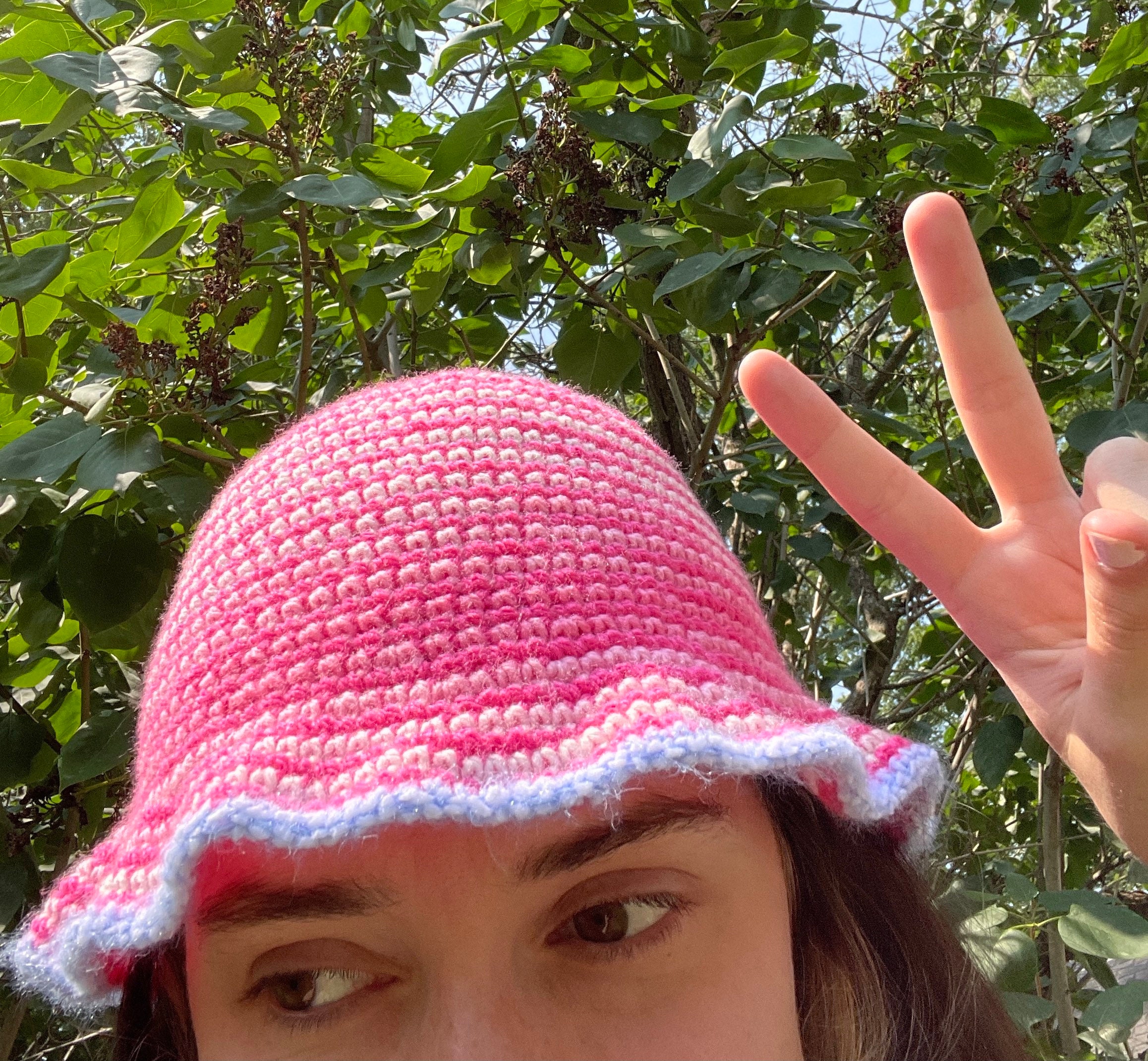 Y2K Inspired Bucket Hat With Fuzzy Brim Etsy