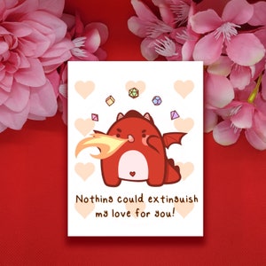 Dragon Love Card, Punny Dragon Card, DnD, D&D Valentines Card, grappige liefde wenskaart, Gamer Card, schattige Enquête, schattige Valentijnskaart