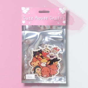 Fire Friends, Fire Monsters Air Freshener, Refreshing Air Freshener, Cute Air Freshener. Starter Monsters, Kawaii, Fruit Air Freshener