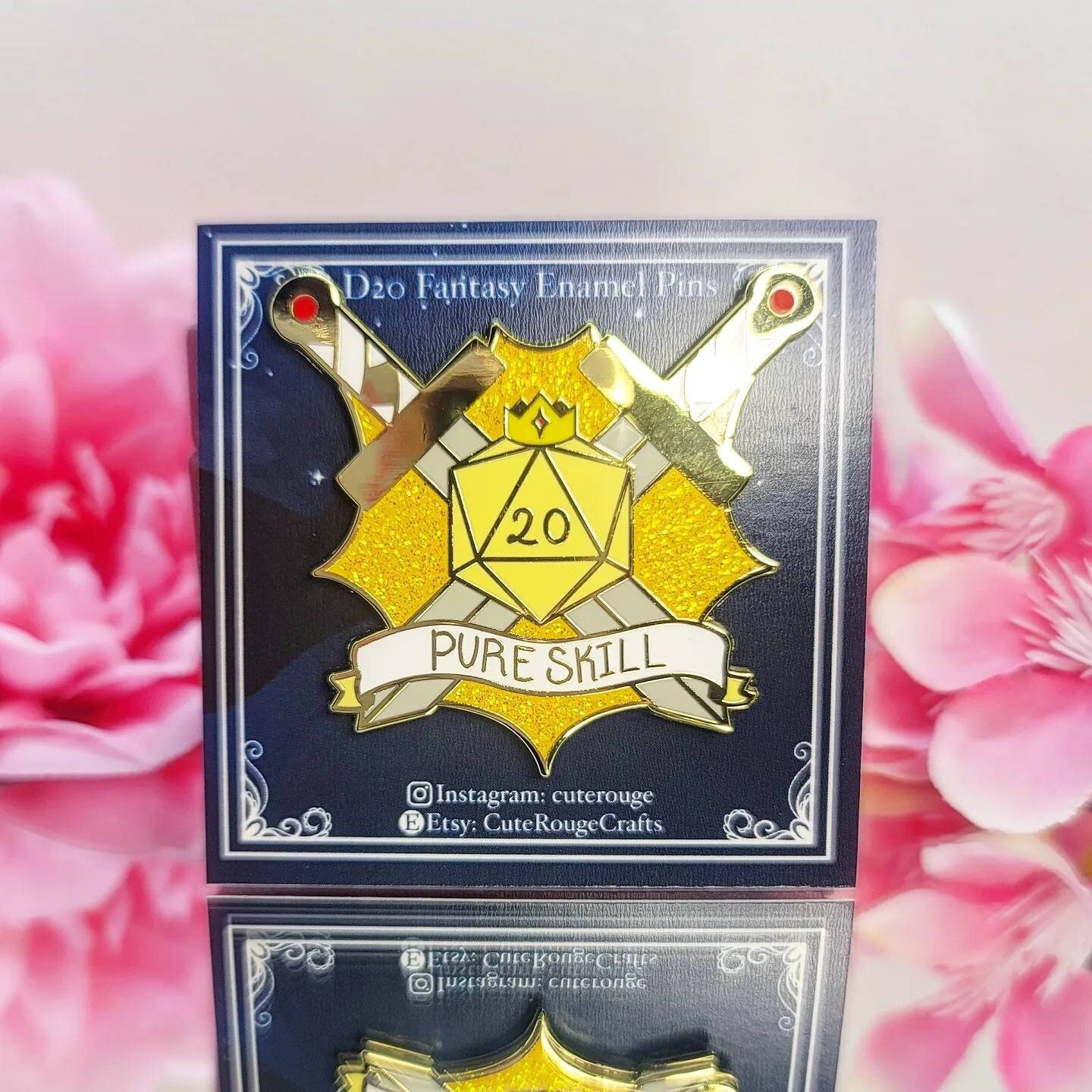 Pure Skill, Nat 20, Blessed Rolls, D20 Class Pins, DnD pins, Pathfinder, PF2e, Class Enamel Pins, Gifts, Christmas Gift, Nerdy Gift, Holiday