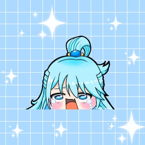 Aqua Peeker, Konosuba Peeker, Anime Peeker, Cute Anime Stickers, Kono Subarashii Sekai ni Shukufuku wo! Laptop, Waterbottle, Car