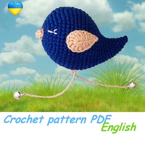 Crochet pattern amigurumi, patterns bird, pdf pattern baby, crocheted patterns bird, nursery mobile crochet pattern, tutorial pattern toy image 1