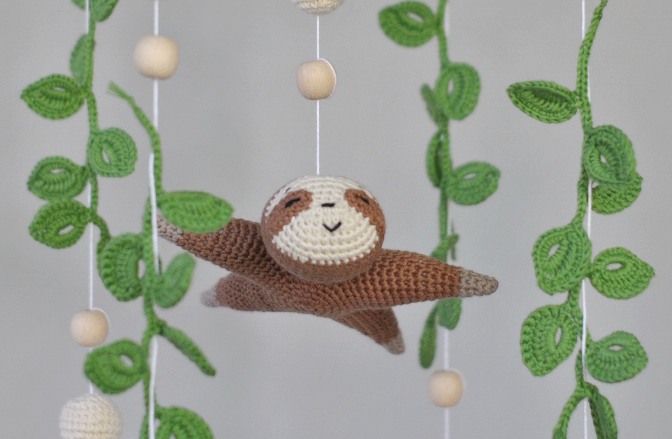 Pattern Only Crochet Baby Mobile PDF Sloth Nursery Mobile Etsy