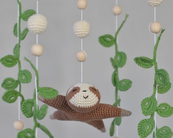 Pattern only, Crochet baby mobile PDF, Sloth nursery mobile, Mobile hanging crochet, Crocheted animal sloth digital, Sloth toy, Flying sloth