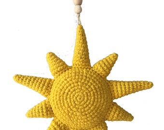 Crochet sun pattern, Sun PDF, Mini sun baby mobile, Amigurumi newborn, Digital patterns, Nursery décor, Gift boy girl, Sunny ornament toy