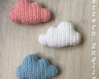 Pattern only, Crochet little cloud, Amigurumi patterns, Clouds amigurumi PDF, Digital patterns, Nursery decor, Crochet cloud baby mobile