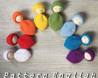Pattern only, Crochet baby doll, Rainbow infant, Doll babe, Doll child in arm, Toy babbie, Doll nurseling, Sleepy baby doll, Gifts for kids