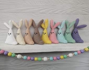 Pattern only, Crochet Easter bunny, Spring rabbit ornaments, Farmhouse Easter Bunnies, Tiered Tray Decor, Wooden bead garland, Table décor
