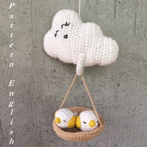 Pattern only, Bird little nestling, Baby Birdie PDF, Digital nightingale, Chick, Birds nest, Lovebird, Cloud sings lullaby for mini sparrow image 1