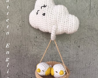 Pattern only, Bird little nestling, Baby Birdie PDF, Digital nightingale, Chick, Birds nest, Lovebird, Cloud sings lullaby for mini sparrow
