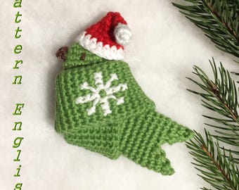 Pattern only, Crochet New Years birds, Cute bird red Santa hat, Funny Family Christmas Birds, Xmas tree decoration pdf, Christmas Ornament
