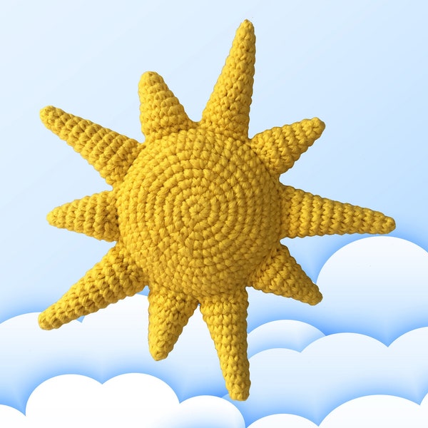 Crochet sun pattern, Sun PDF, Mini sun baby mobile, Amigurumi newborn, Digital patterns, Nursery décor, Gift boy girl, Sunny ornament toy