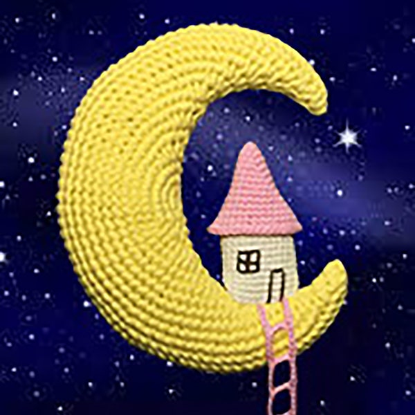 Crochet moon pattern, Moons PDF, Mini house baby mobile, Amigurumi newborn, Digital patterns, Nursery décor, Gift boy girl, Wall Hangings