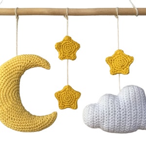 Crochet moon pattern, Moons PDF, Cloud baby mobile, Rattle infant, Amigurumi newborn, Digital patterns, Nursery décor, Wall baby decor, Gift