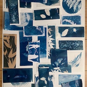 Cyanotype Off Cuts for Collage and Scrapbooking
