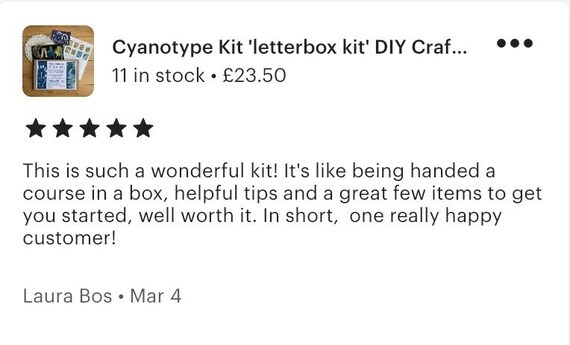 Cyanotype Kit 'letterbox Kit' DIY Craft Gift, Childrens Art Gift, Christmas  Art Gift, Christmas Present/gift, Sun Print Kit, Adult Art Kit 