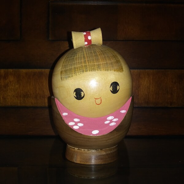 Vintage Wooden Kokeshi Doll - 1970's