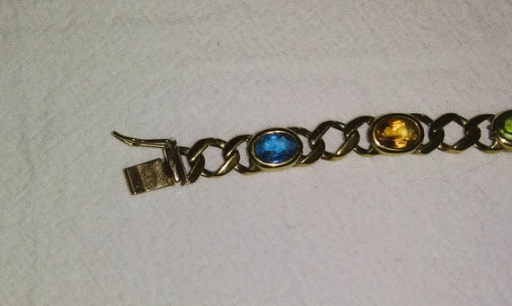 Vintage Bracelet with Multi Colored Semi Precious… - image 5