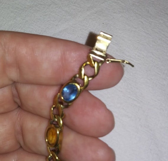Vintage Bracelet with Multi Colored Semi Precious… - image 7
