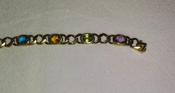 Vintage Bracelet with Multi Colored Semi Precious… - image 3