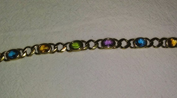 Vintage Bracelet with Multi Colored Semi Precious… - image 4