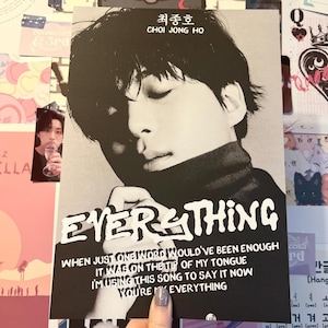 Affiche Ateez EVERYTHING de Jongho || Impression monochrome inspirée d'Ateez || Affiche Kpop