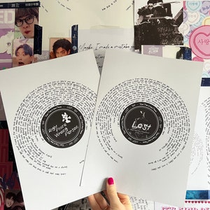 Stampa di musica lirica RM "Lost" dall'album Right Place Wrong Person / stampa poster / stampa murale