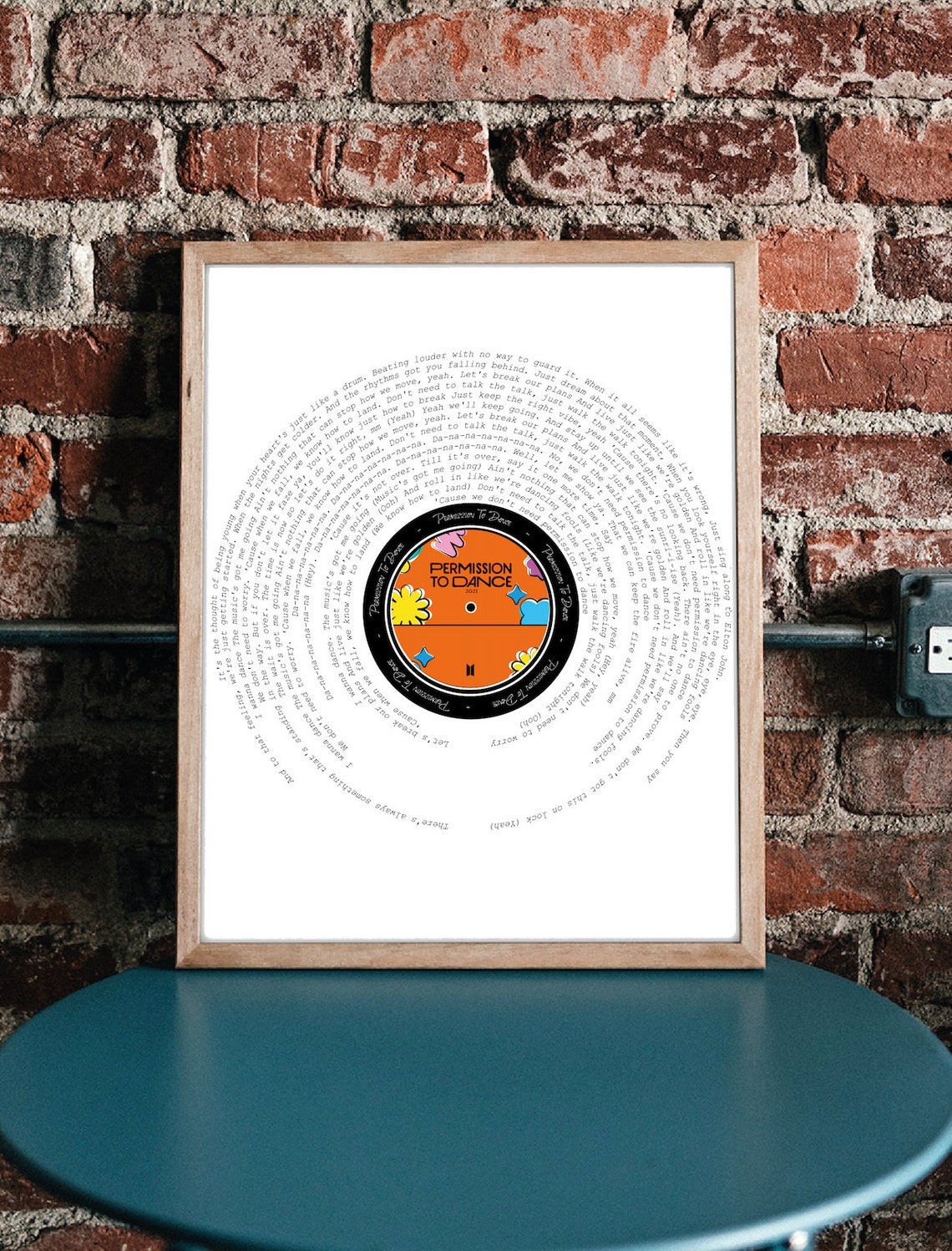 BTS Permission to Dance Vinyl Lyric Print Etsy