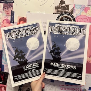 Poster della scaletta del tour europeo di Ateez / Scegli la tua città / Poster da parete ispirato alla scaletta del tour Towards The Light / Stampa di poster musicali