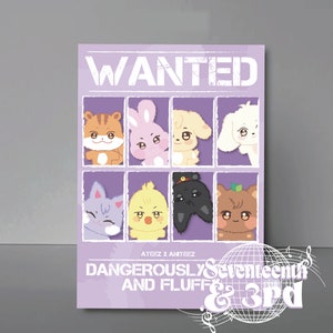 Póster de Aniteez Wanted // Impresión inspirada en Ateez // Póster de Kpop