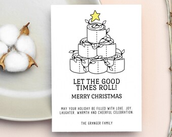 Let The good times roll 2020 Digital Holiday Card | Editable Christmas E-Card | Printable Invitation | 5x7 or 4x6 Instant Download