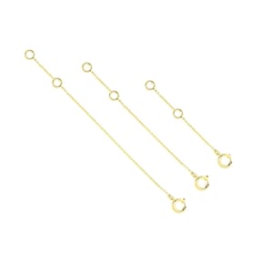 14k 18k Solid Gold Extender for Necklace Bracelet, Adjustable Chain Link Extender, Removable Real Gold Cable Chain Extension 1 2 3 4 inches