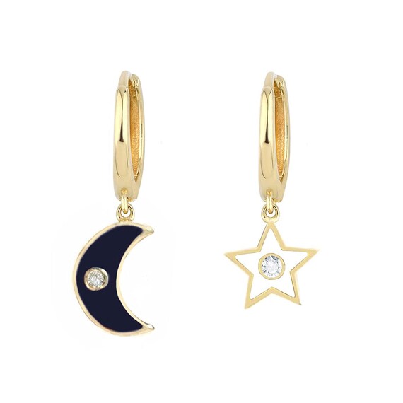 Star and Moon Turquoise Hoop Star and Moon Turquoise Hoop
