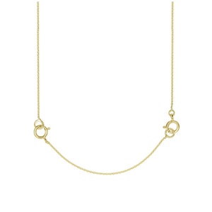 Solid Gold Extender for Necklace & Bracelet, Adjustable Chain Link Extender, Removable Real Gold Cable Chain, 1 2 3 4 inches, Useful Jewelry