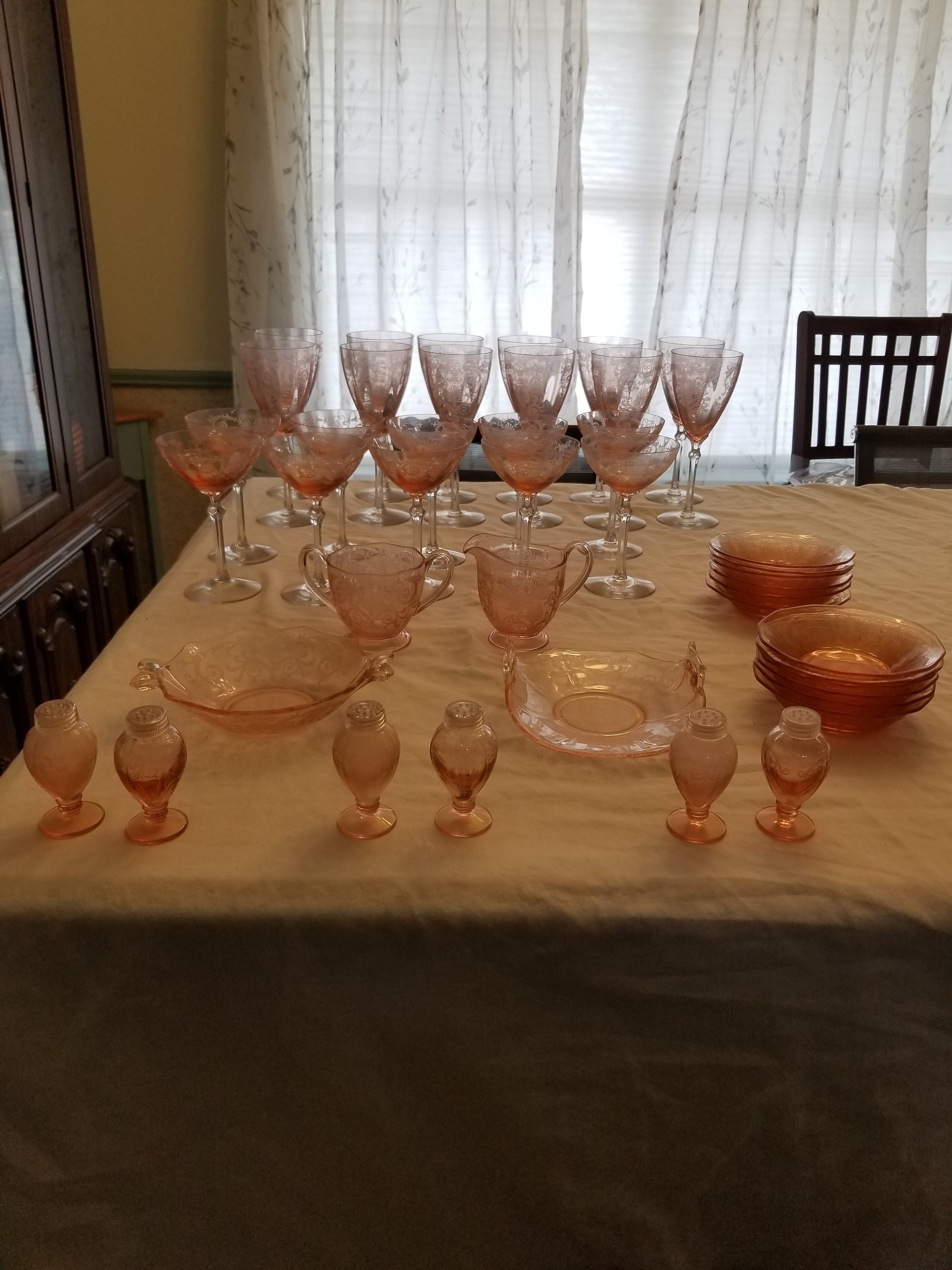 Pink Fostoria Versailles Stemware Etsy