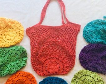 Crochet market bag / produce bag / beach bag in various colours