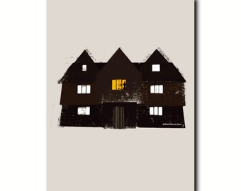 Salem Witch House Art Print - Gothic New England - Digitale Download - Salem Heksenprocessen - Telefoon Wallpaper - Halloween Witch Decor