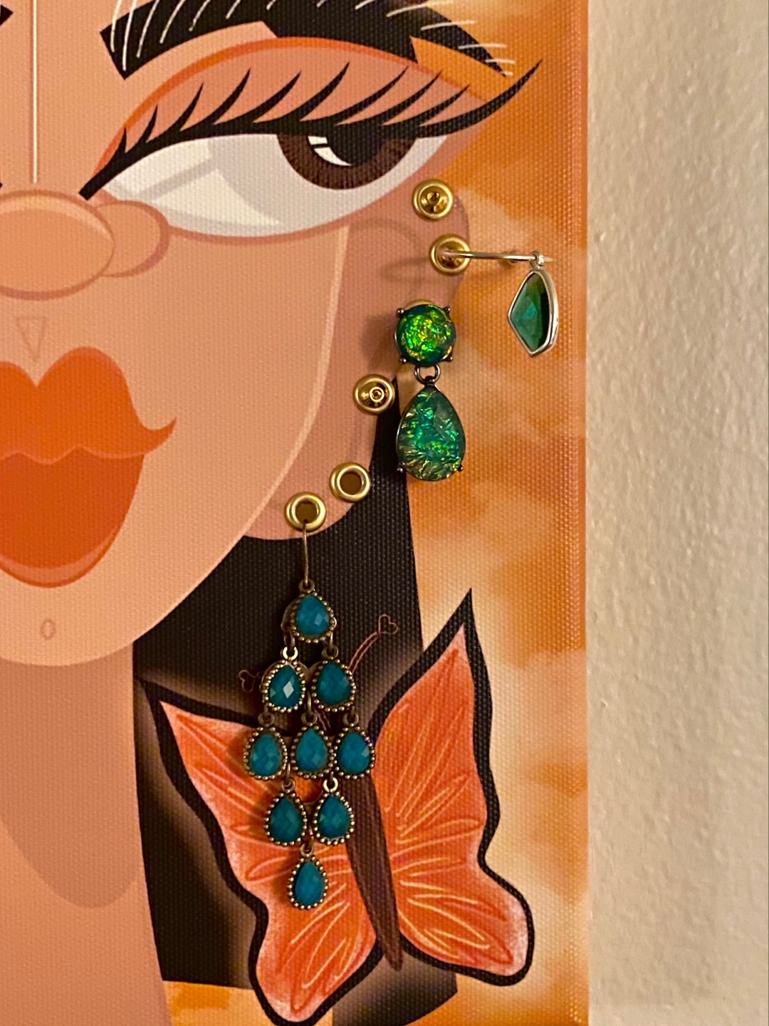 CUSTOM Hanging Jewelry Portrait Custom Jewelry Box Earring Etsy