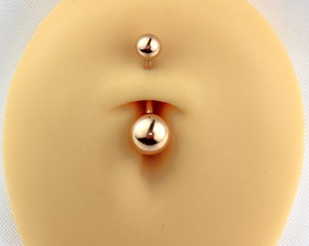 Belly button piercing Plain, 316L surgical steel, belly button ring, body jewelry, in silver and rose gold, no discoloration