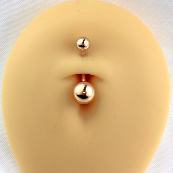 Bauchnabelpiercing Plain, 316L Chirurgenstahl, Bauchnabelring, Körperschmuck, in Silber und Rosegold, kein Verfärben