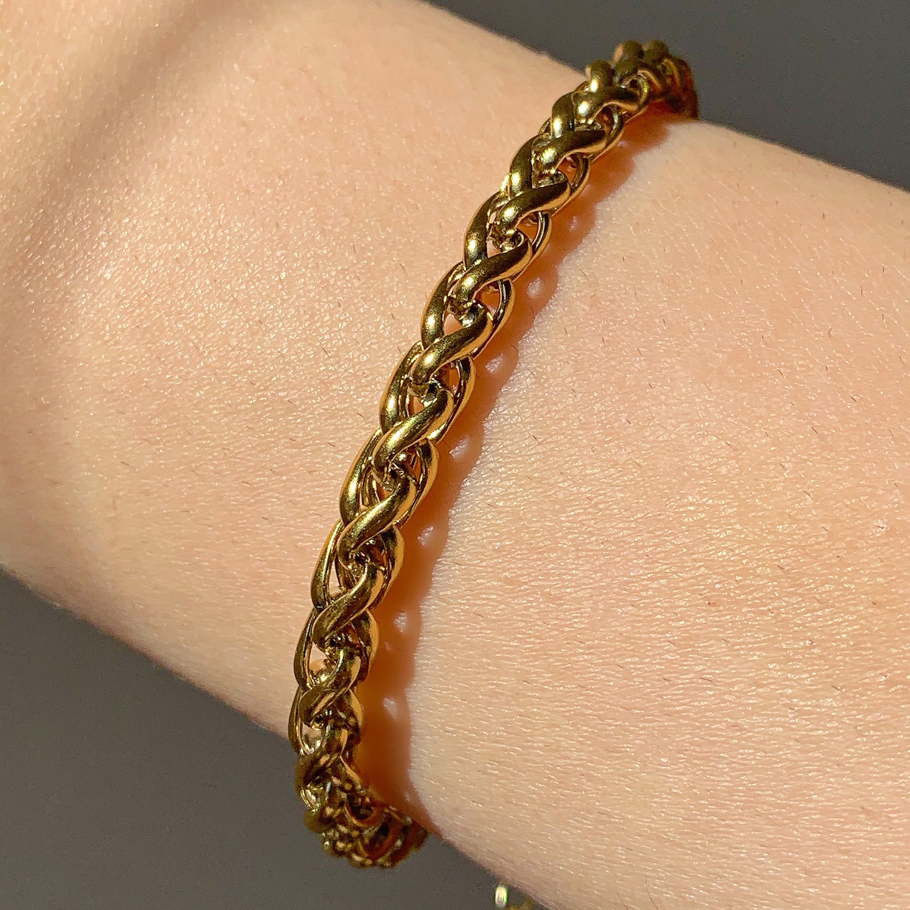 5mm Braided Bracelet 18K Gold Plated Stainless Steel Daily Etsy