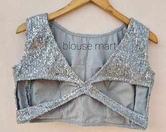 silver glitter blouse