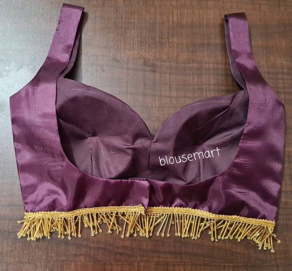 Purple Silk Blouse Sweetheart Neck 