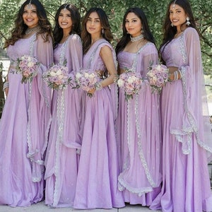 Lavender Satin Lehenga, Sequin blouse, Bridemaids Lehenga, Bridemaids Dress, Indian Lehenga, Designer Lehenga, Women lehenga, Wedding Leheng