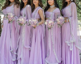 open lace back dress Embellished Indian Purple Lehenga Bridal Dress for Wedding Wear – Nameera  by Farooq main image 1